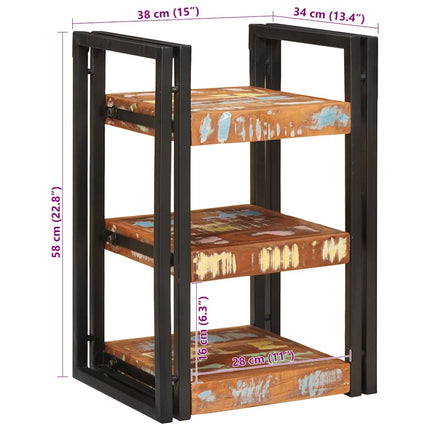 Sängbord 2 pcs Brun och svart Massivt återvunnet trä