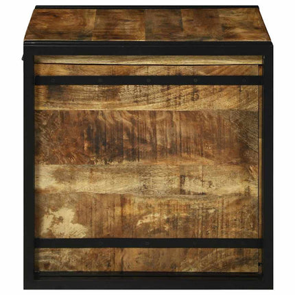 Förvaringslåda Brun och svart 50 x 50 x 50 cm Grov mangoträ