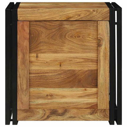 Förvaringslåda Brun och svart 50 x 50 x 50 cm Massivt Akaciaträ