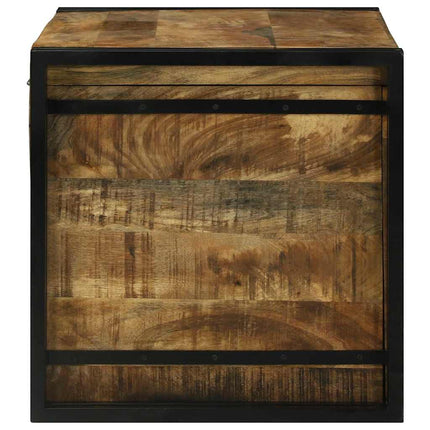Förvaringslåda Brun och svart 80 x 50 x 50 cm Grov mangoträ