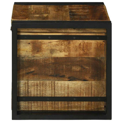 Förvaringslåda Brun och svart 40 x 40 x 40 cm Massivt mangoträ