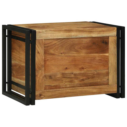 Förvaringslåda Brun och svart 60 x 40 x 41 cm Massivt Akaciaträ
