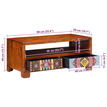 Soffbord 90X50X40 Cm Massivt Akaciaträ