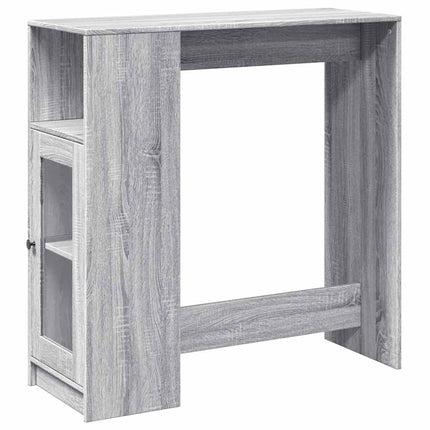Barbord med ställ grå sonoma-ek 101x40x103,5 cm konstruerat trä