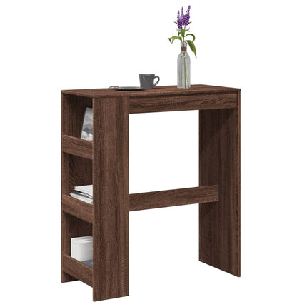 Barbord med hyllor brun ek 90x40x103,5 cm konstruerat trä