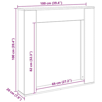 Spiselkrans artisan ek 100x20x100 cm konstruerat trä