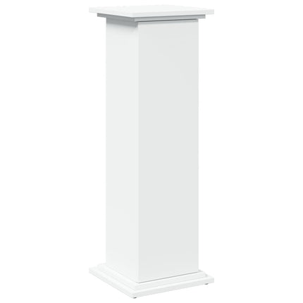 Piedestal med förvaring vit 31x30x90 cm konstruerat trä