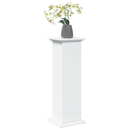 Piedestal med förvaring vit 31x30x90 cm konstruerat trä
