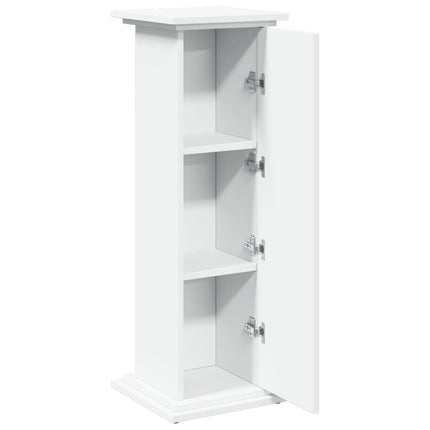 Piedestal med förvaring vit 31x30x90 cm konstruerat trä