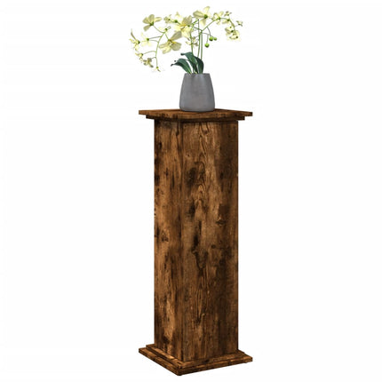 Piedestal med förvaring rökfärgad ek 31x30x90cm konstruerat trä