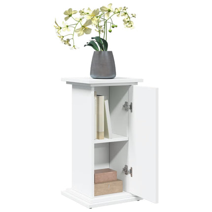 Piedestal med förvaring vit 31x30x60 cm konstruerat trä