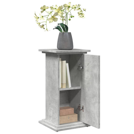 Piedestal med förvaring betonggrå 31x30x60 cm konstruerat trä