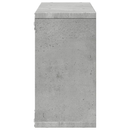 Väggskåp 100x16x30 cm betonggrå konstruerat trä