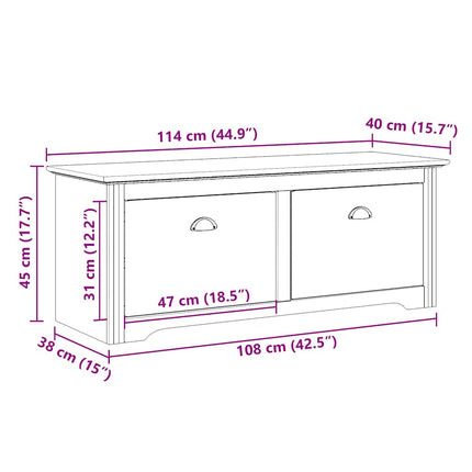Hallbänk BODO vit 114x40x45 cm