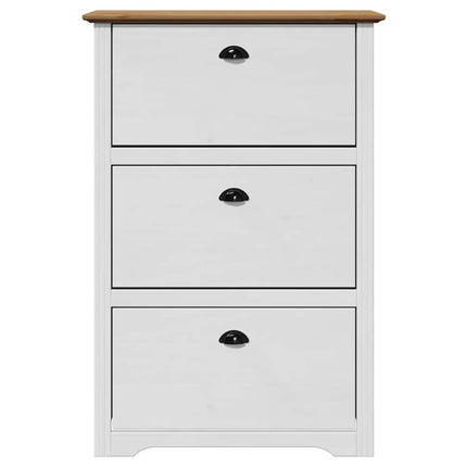 Skohylla BODO vit och brun 80x35x118 cm
