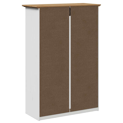 Skohylla BODO vit och brun 80x35x118 cm