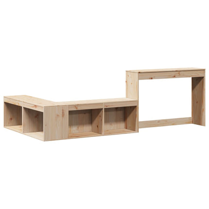 Sängbord med skrivbord 232x122x75 cm massivt trä furu