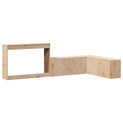 Sängbord med skrivbord 232x122x75 cm massivt trä furu