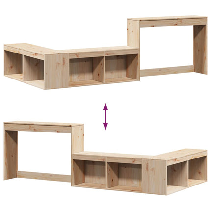 Sängbord med skrivbord 232x122x75 cm massivt trä furu