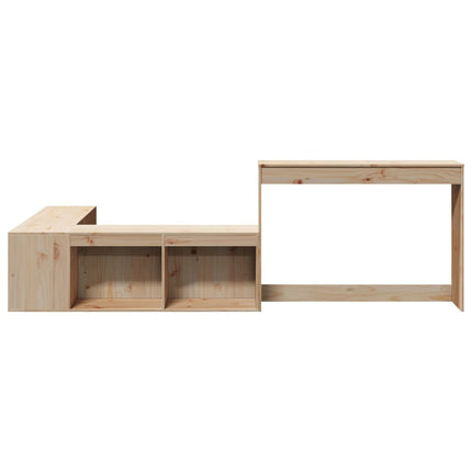 Sängskåp med skrivbord 222x107x75 cm massiv furu