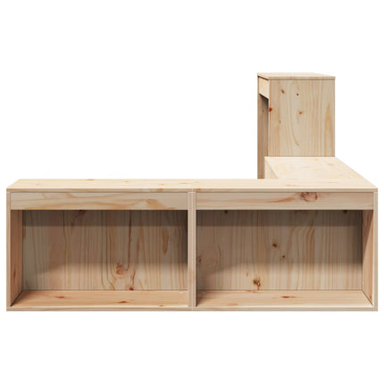 Sängskåp med skrivbord 222x107x75 cm massiv furu