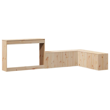 Sängskåp med skrivbord 222x107x75 cm massiv furu