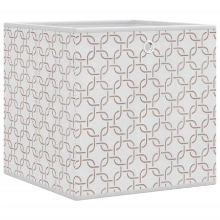 Vikbar förvaringslådor 10 st gräddvit 32x32x32 cm non-woven tyg