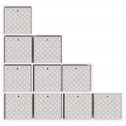Vikbar förvaringslådor 10 st gräddvit 32x32x32 cm non-woven tyg