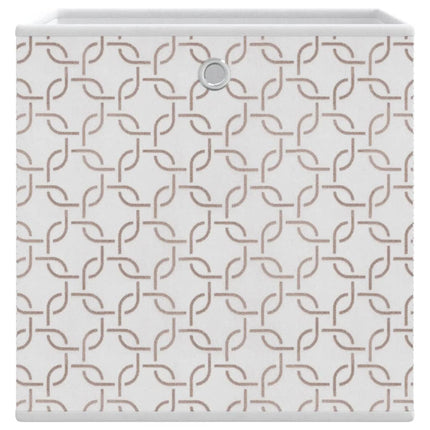 Vikbar förvaringslådor 10 st gräddvit 32x32x32 cm non-woven tyg