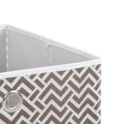 Vikbar förvaringslådor 4 st brun 32x32x32 cm non-woven tyg