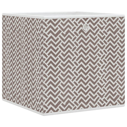 Vikbar förvaringslådor 10 st brun 32x32x32 cm non-woven tyg