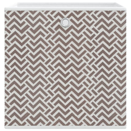 Vikbar förvaringslådor 10 st brun 32x32x32 cm non-woven tyg