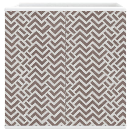 Vikbar förvaringslådor 10 st brun 32x32x32 cm non-woven tyg