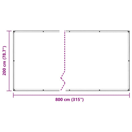 Växtskydd med öljetter 2x8 m polyeten