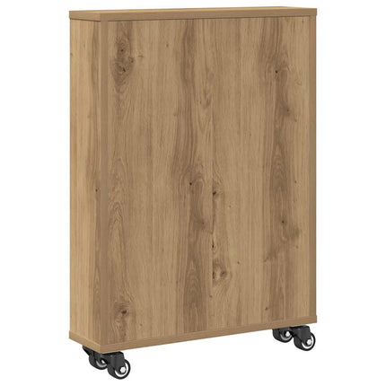 Smal förvaringsvagn ek 48x13x68 cm konstruerat trä