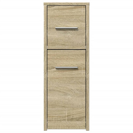 Smalt Badrumsskåp Med Hjul Sonoma-Ek Konstruerat Trä