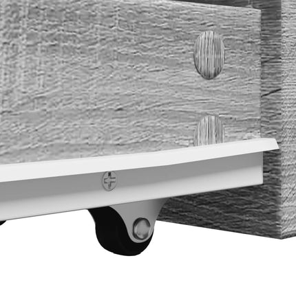 Smalt Badrumsskåp Med Hjul Konstruerat Trä