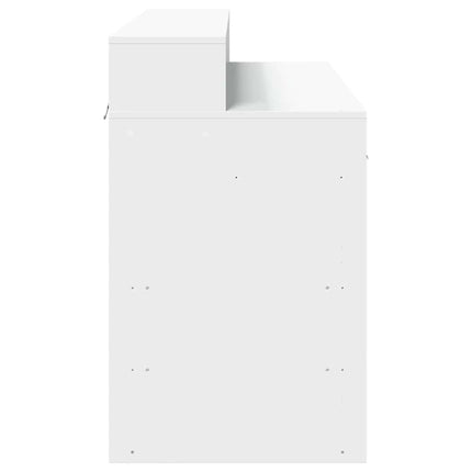 Skrivbord med LED vit 120x55x91 cm konstruerat trä
