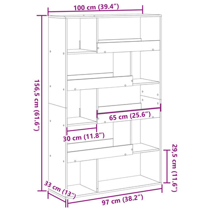 Rumsavdelare sonoma-ek 100x33x156,5 cm konstruerat trä