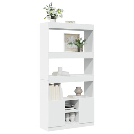 Högskåp vit 92x33x180 cm konstruerat trä