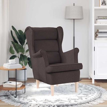 Fåtölj mörkbrun 74x84x100 cm tyg