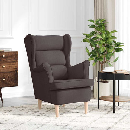 Fåtölj mörkbrun 74x84x100 cm tyg