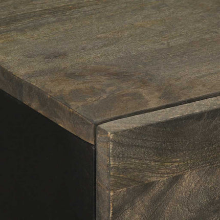 Skänkar 2 St Svart 60X33X75 Cm Massivt Mangoträ