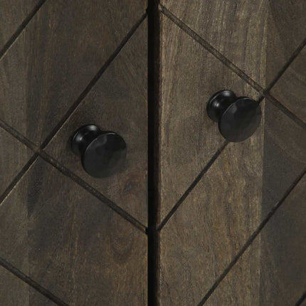 Sidobord 3 Delar Svart 60X33X75 Cm Massivt Mangoträ