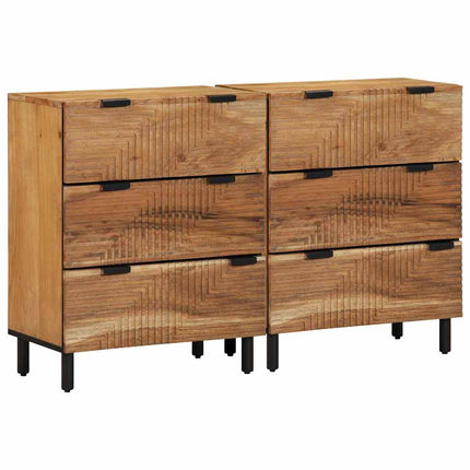 Skänksats 2 st 120 x 33 x 75 cm Massivt Akaciaträ