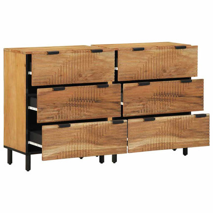 Skänksats 2 st 120 x 33 x 75 cm Massivt Akaciaträ