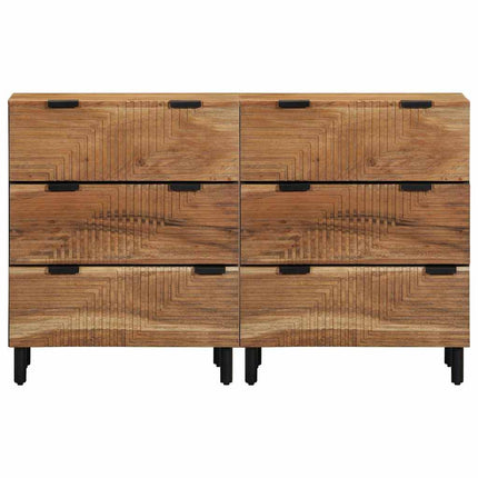 Skänksats 2 st 120 x 33 x 75 cm Massivt Akaciaträ