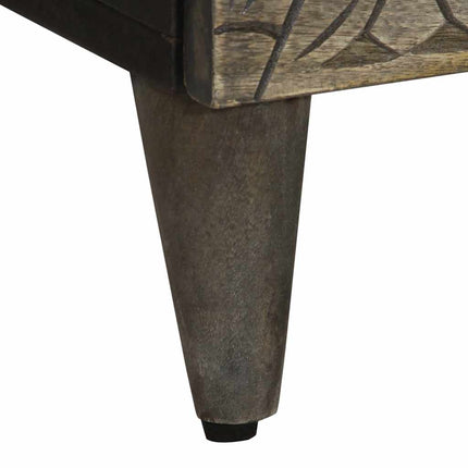 Skänkar 2 St Ljusgrå 60X33,5X75 Cm Mango I Massivt Trä