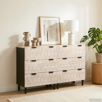 Sideboard 2 pcs Vit Tvätt Finish 60 x 33 x 75 cm