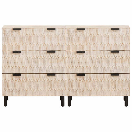 Sideboard 2 st 60 x 33 x 75 cm Massivt mangoträ